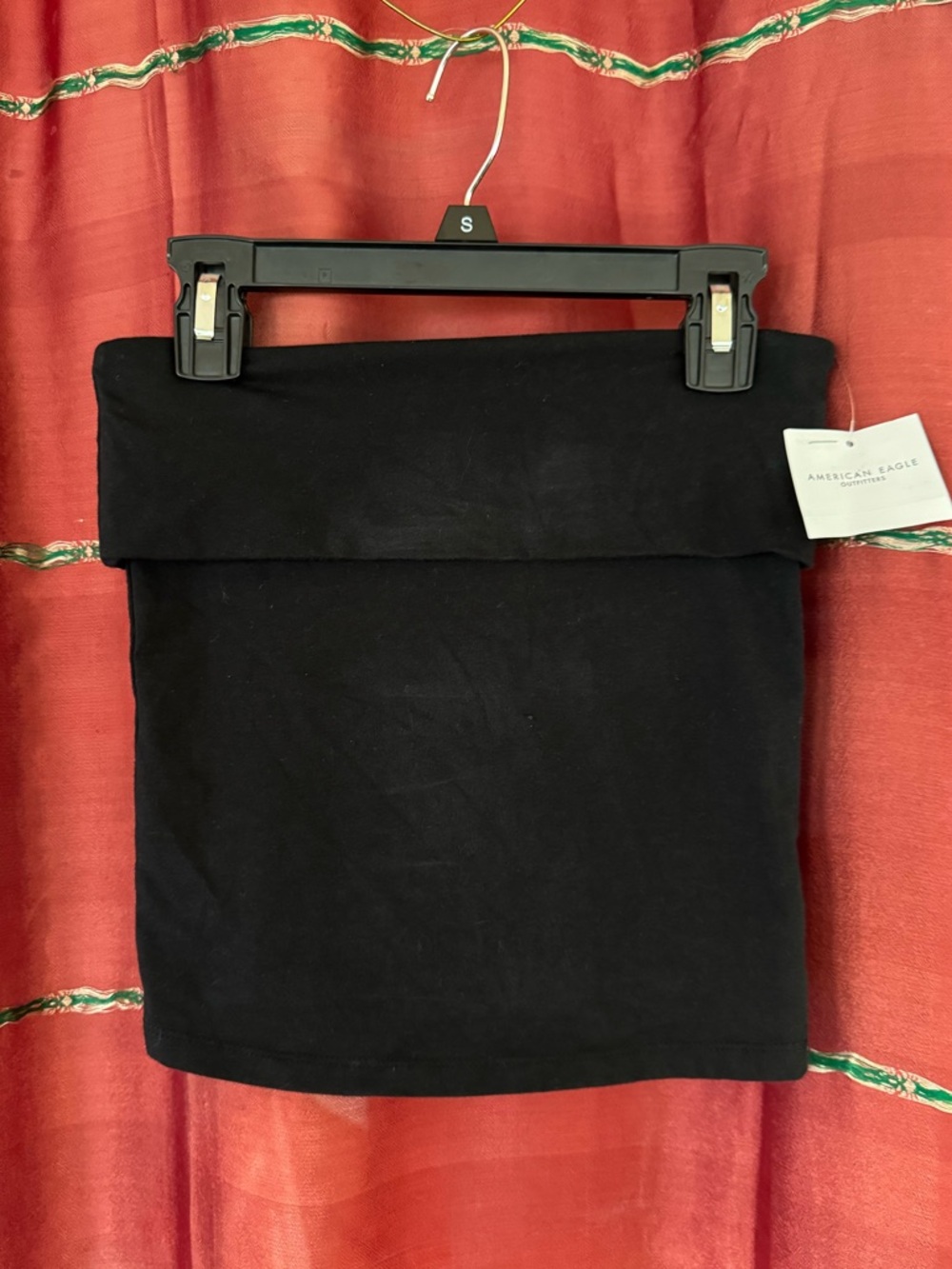 American Eagle Outfitters Black Fold-Over Tube Top Tank XS